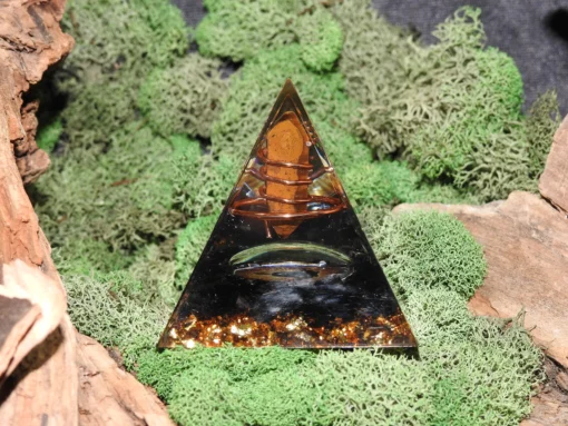 Orgonite Pyramid-Tiger Eye/Black Tourmaline - Image 4
