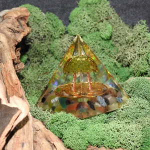 Orgonite Pyramid-Peridot/Mixed Gems