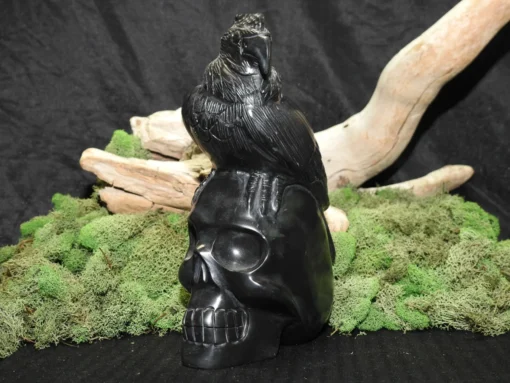 Black Onyx Skull with Vulture