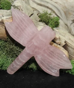 Rose Quartz Dragonfly Carving