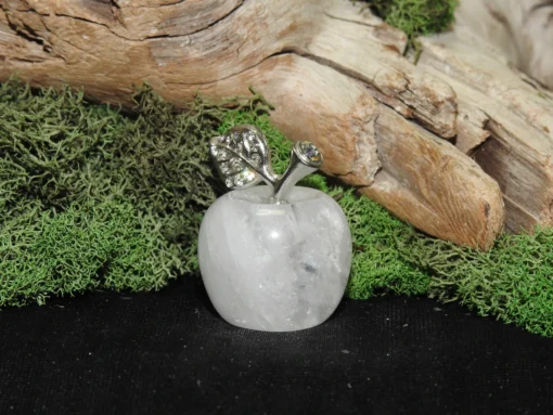 Clear Quartz Apple Carving - Image 3