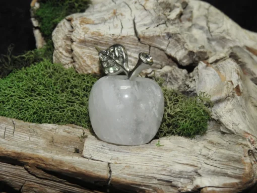 Clear Quartz Apple Carving