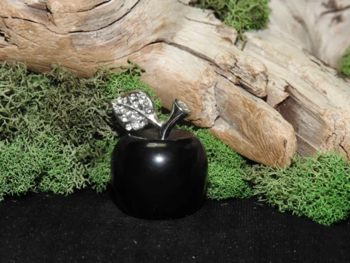 Black Obsidian Apple Carving - Image 2