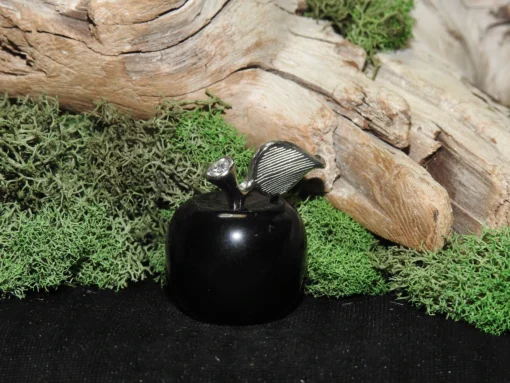 Black Obsidian Apple Carving - Image 3