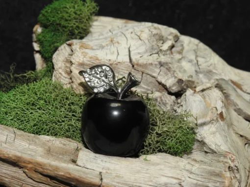 Black Obsidian Apple Carving
