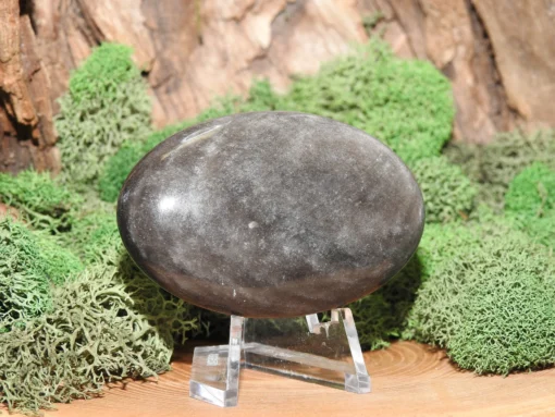 Silver Sheen Obsidian Palm Stone - Image 2