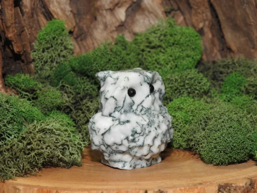 Tree Agate Owl Carving - Image 4