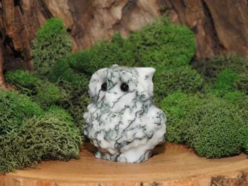 Tree Agate Owl Carving - Image 2