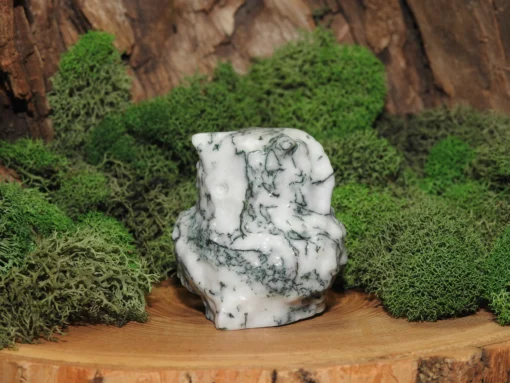 Tree Agate Owl Carving - Image 3