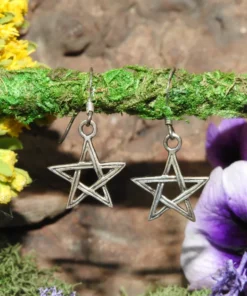 Sterling Silver Pentagram Earrings