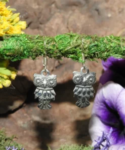Owl Earrings .925 Sterling Silver