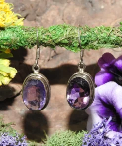 Amethyst Earrings .925 Sterling Silver