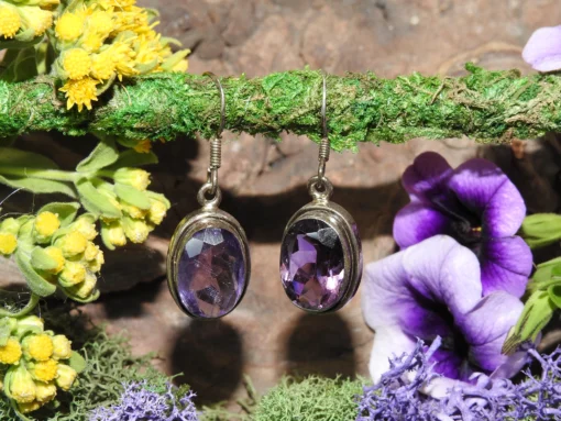 Amethyst Earrings .925 Sterling Silver - Image 2