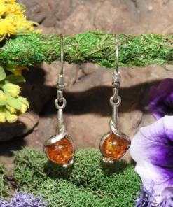 Amber Earrings .925 Sterling Silver