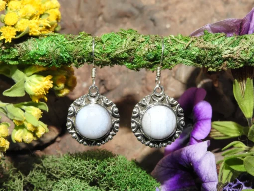 Blue Lace Agate .925 Sterling Silver Earrings