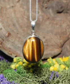 Tiger Eye .925 Sterling Silver Pendant