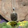Black Rutile in Quartz .925 Sterling Silver Pendant