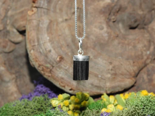 Black Tourmaline .925 Sterling Silver Pendant - Image 2