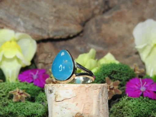 Hemimorphite .925 Sterling Silver Ring Size 5 - Image 3