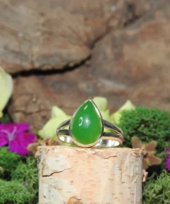 Jade .925 Sterling Silver Ring Size 5