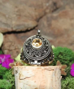 Citrine Poison Ring .925 Sterling Silver Ring  7.5