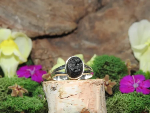 Tektite .925 Sterling Silver Ring Size 9