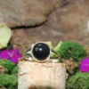 Black Obsidian .925 Sterling Silver Ring Size 10