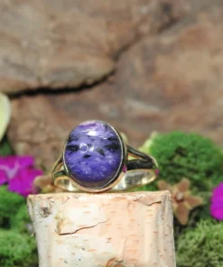 Charoite .925 Sterling Silver Ring Size 9