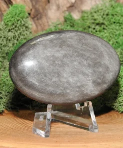 Silver Sheen Obsidian Palm Stone