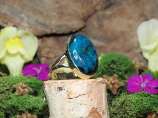 Chrysocolla .925 Sterling Silver Ring Size 6 - Image 3