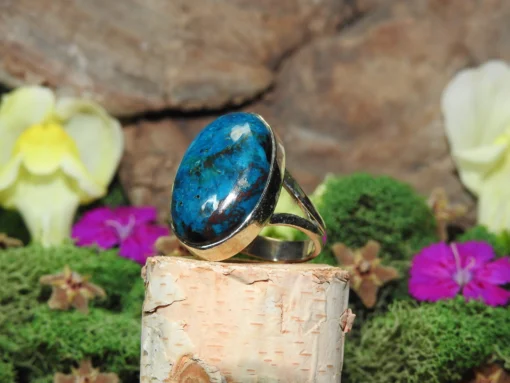 Chrysocolla .925 Sterling Silver Ring Size 6 - Image 2