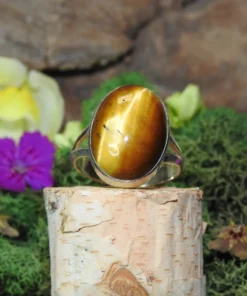 Tiger Eye .925 Sterling Silver Ring Size 8