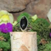 Black Obsidian .925 Sterling Silver Ring Size 5