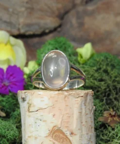 Rose Quartz .925 Sterling Silver Ring Size 8