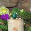Malachite .925 Sterling Silver Ring Size 10