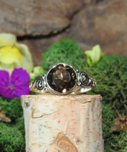 Smokey Quartz .925 Sterling Silver Ring Size 10