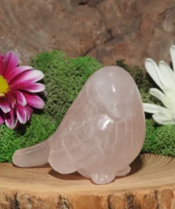 Rose Quartz Bird Carving