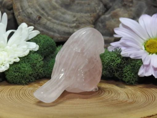 Rose Quartz Bird Carving - Image 2