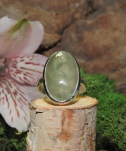 Prehnite Sterling Silver Ring Size 8
