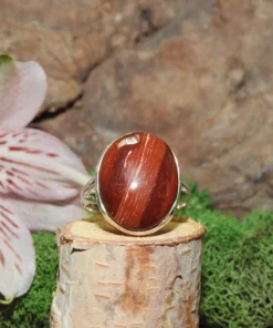 Red Jasper Sterling Silver Ring Size 8