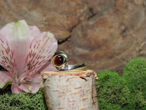 Garnet Sterling Silver Ring- Size 6 - Image 3