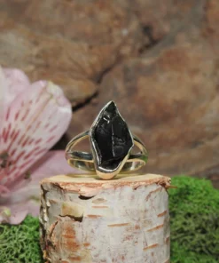 Noble Shungite Sterling Silver Ring-Size 5