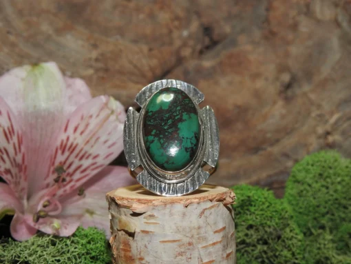Shattuckite Sterling Silver Ring-Size7