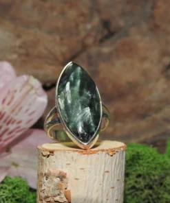 Seraphinite Sterling Silver Ring-Size 5