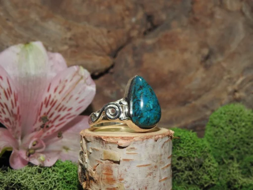 Azurite/Malachite Sterling Silver Ring-Size 9 - Image 3