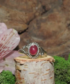 Ruby Sterling Silver Ring-Size 9