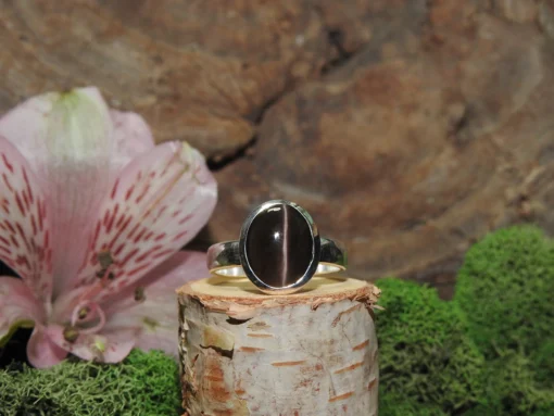 Cat's Eye (chrysoberyl) Sterling Silver Ring-Size 7