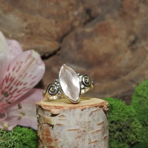 Rose Quartz Sterling Silver Ring-Size 5