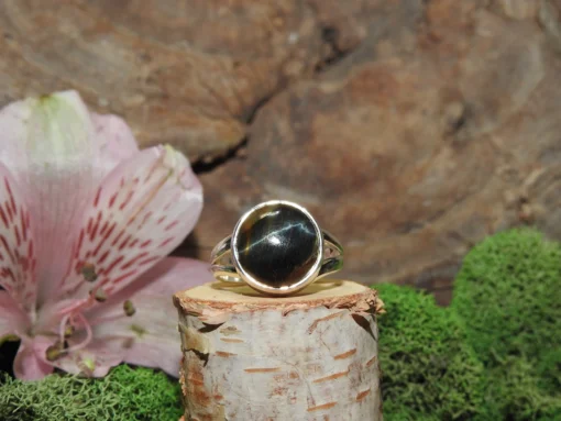 Blue Tiger Eye Sterling Silver Ring-Size 5