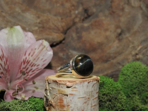 Blue Tiger Eye Sterling Silver Ring-Size 5 - Image 2